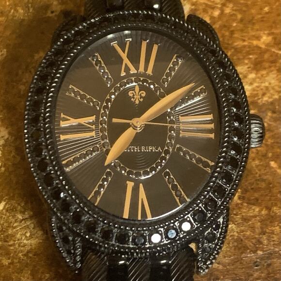 Judith Ripka Madison Watch Black Stainless Steel and Black Spinel - Picture 8 of 11